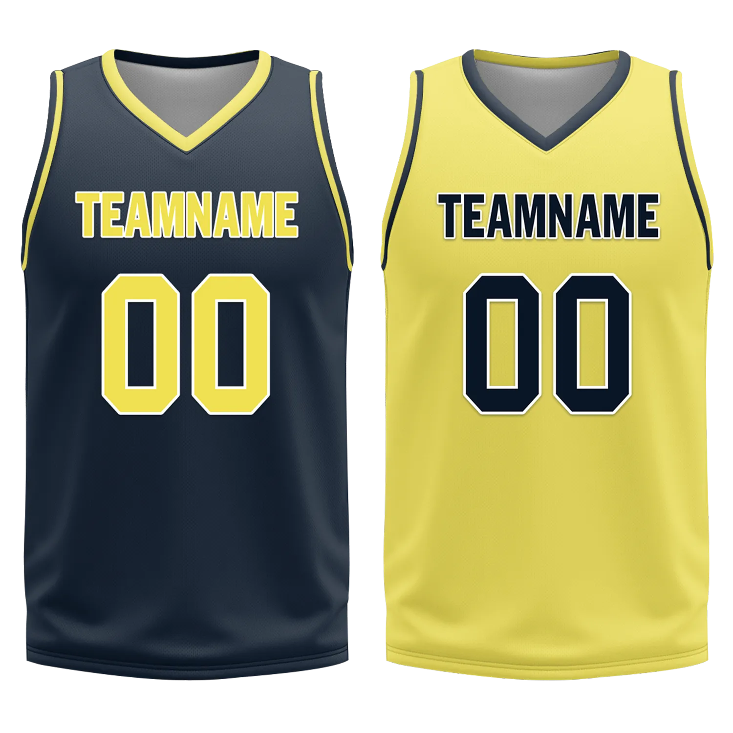 Corporate Gifts,Custom Blue Yellow Classic Style Reversible Basketball Uniform Personalized BBJR-D017059