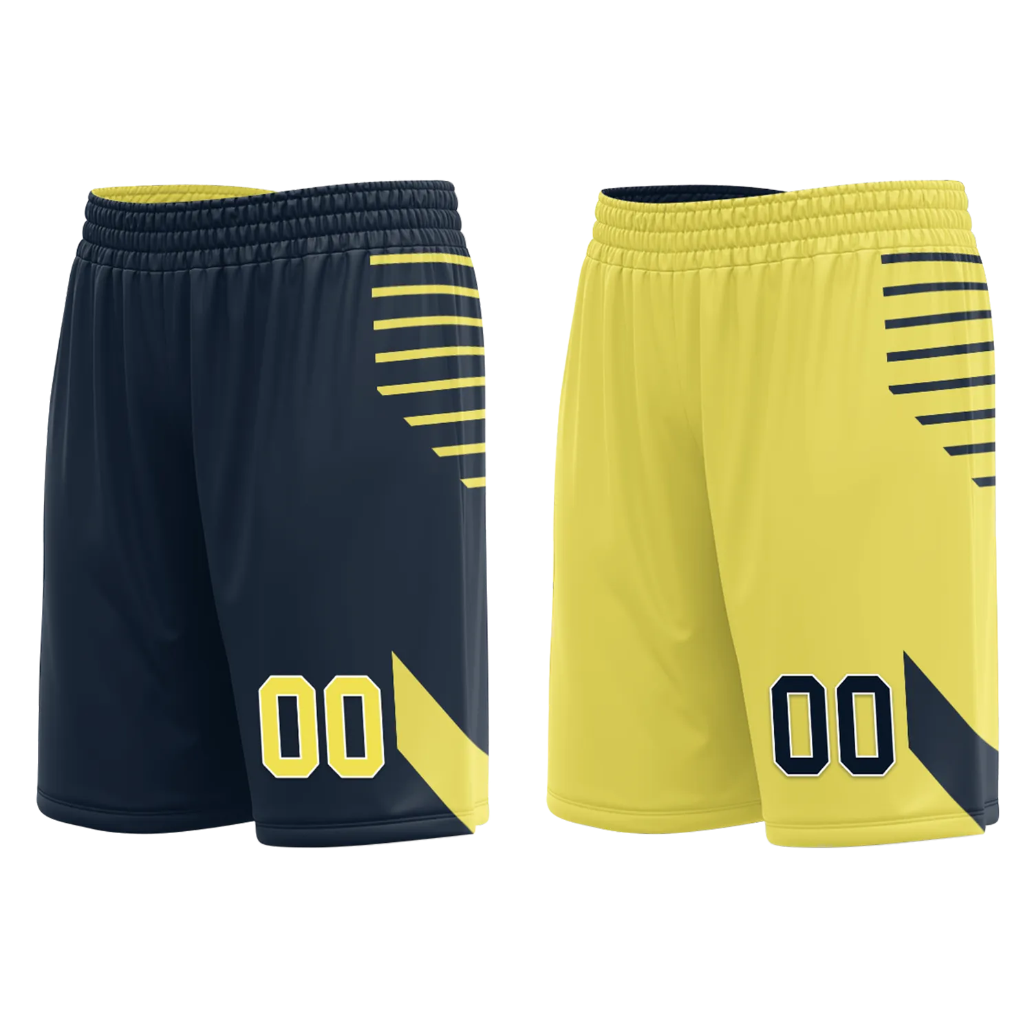 Corporate Gifts,Custom Blue Yellow Classic Style Reversible Basketball Uniform Personalized BBJR-D017059