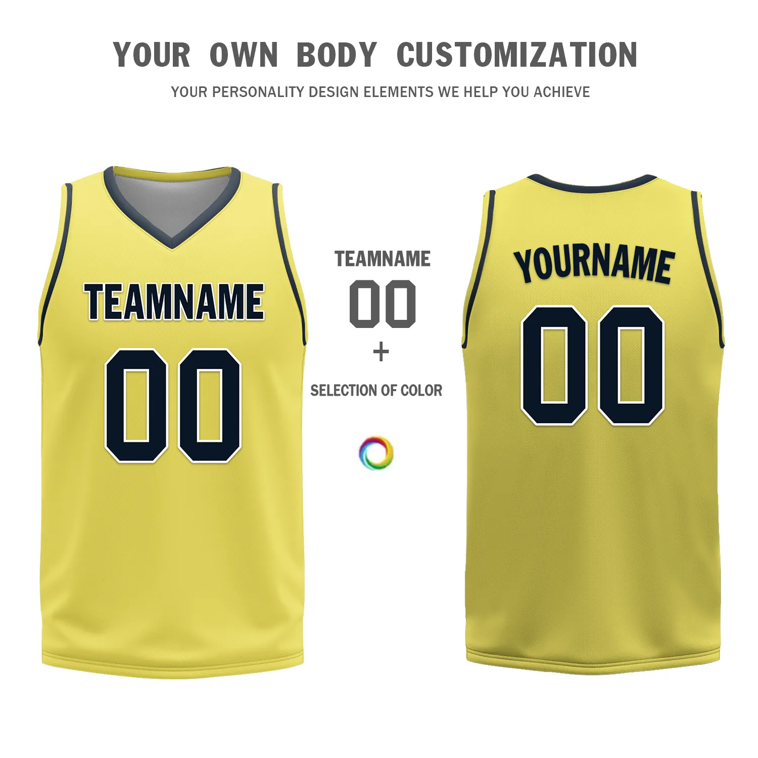 Corporate Gifts,Custom Blue Yellow Classic Style Reversible Basketball Uniform Personalized BBJR-D017059