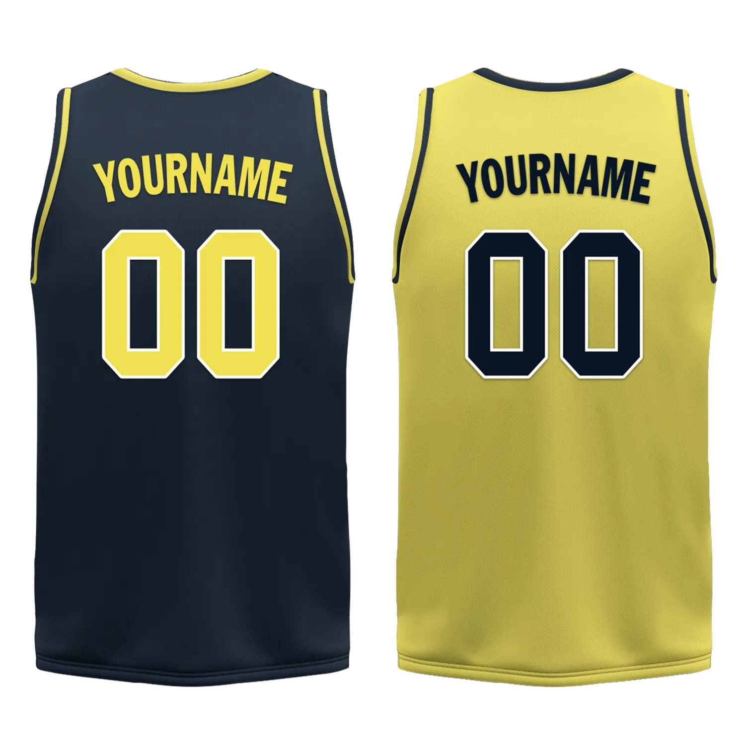 Corporate Gifts,Custom Blue Yellow Classic Style Reversible Basketball Uniform Personalized BBJR-D017059