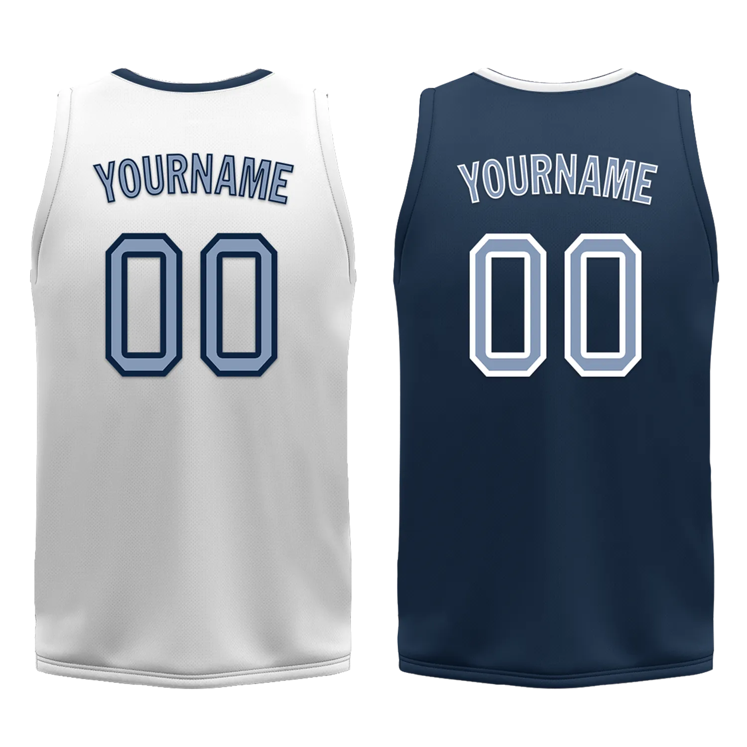 Corporate Gifts,Custom White Blue Classic Style Reversible Basketball Uniform Personalized BBJR-D017043