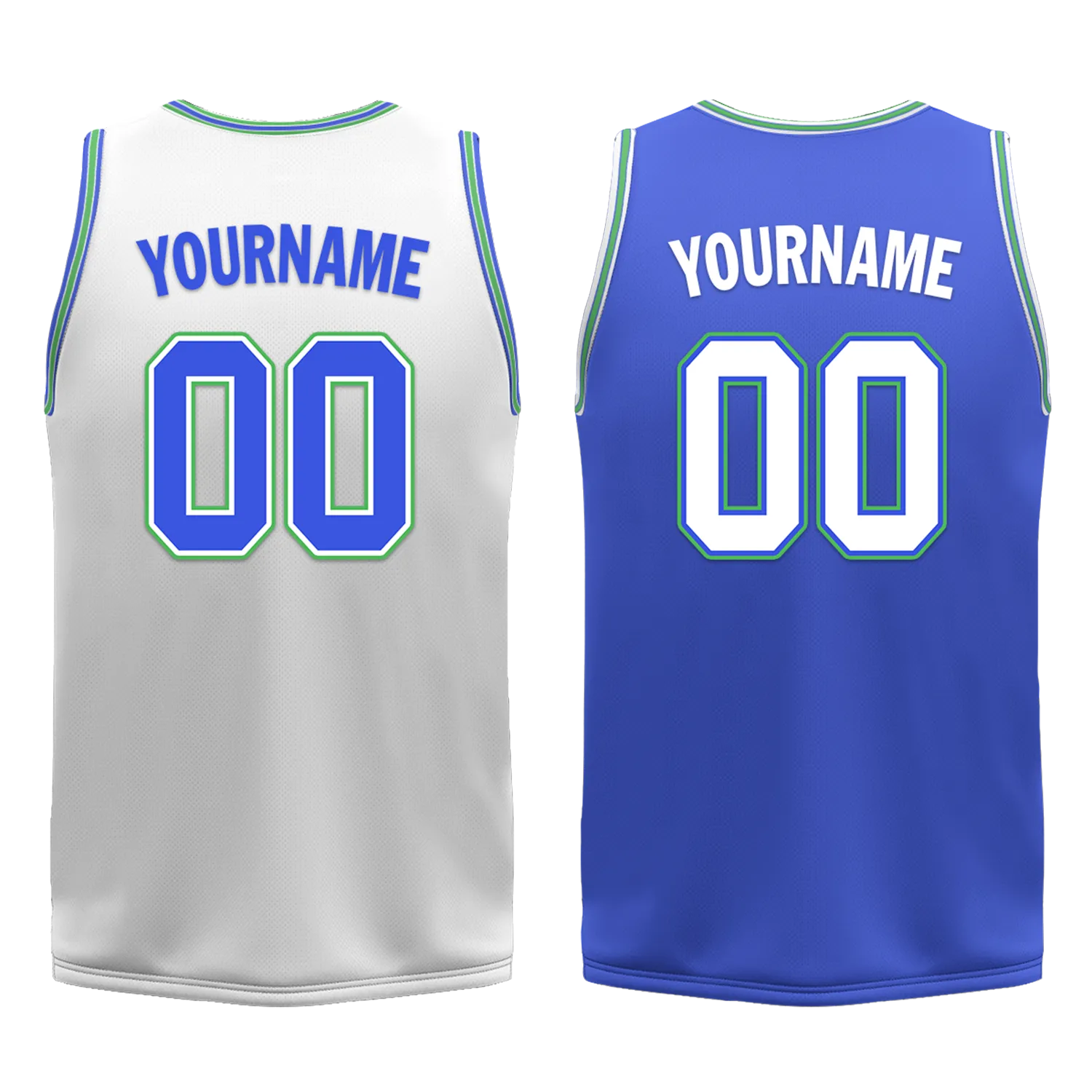 Corporate Gifts,Custom White Blue Classic Style Reversible Basketball Uniform Personalized BBJR-D017045
