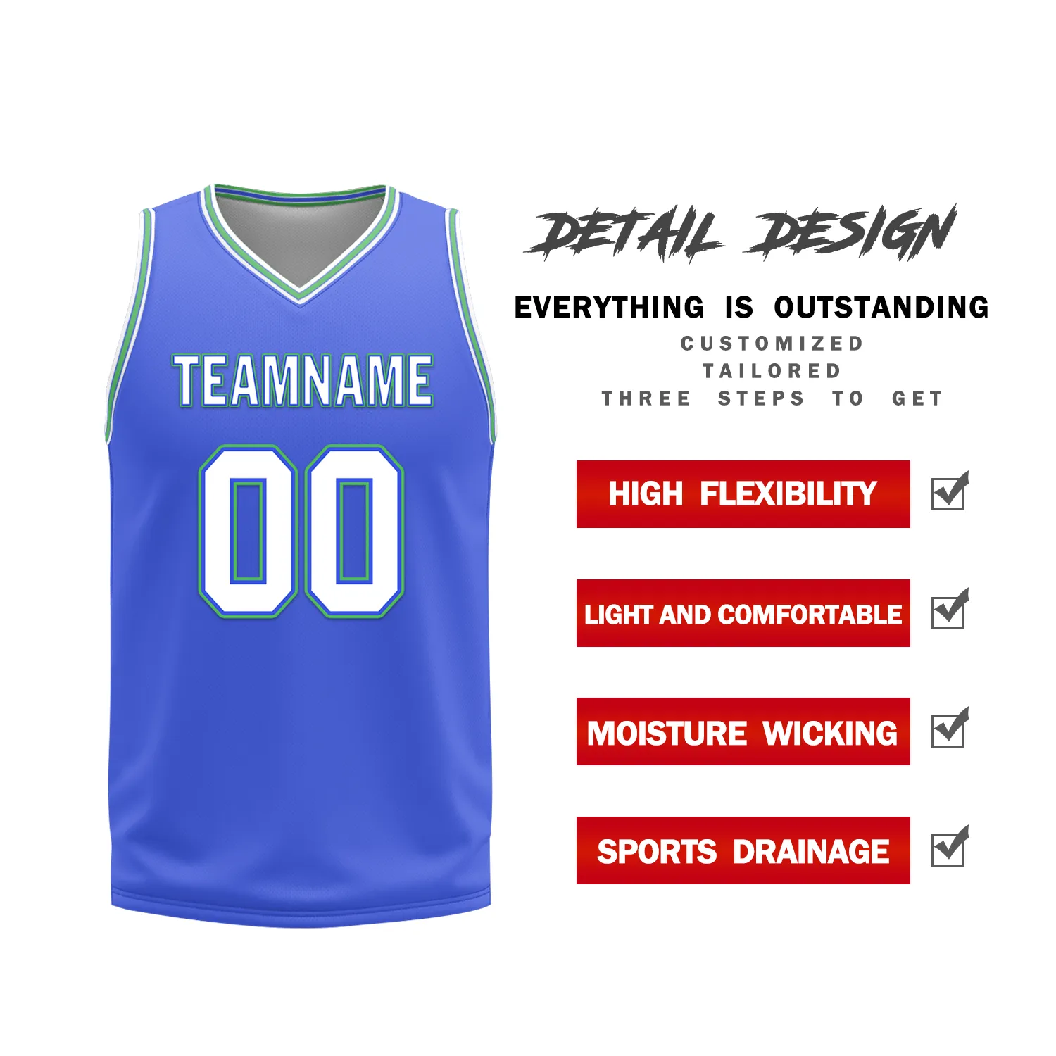 Corporate Gifts,Custom White Blue Classic Style Reversible Basketball Uniform Personalized BBJR-D017045