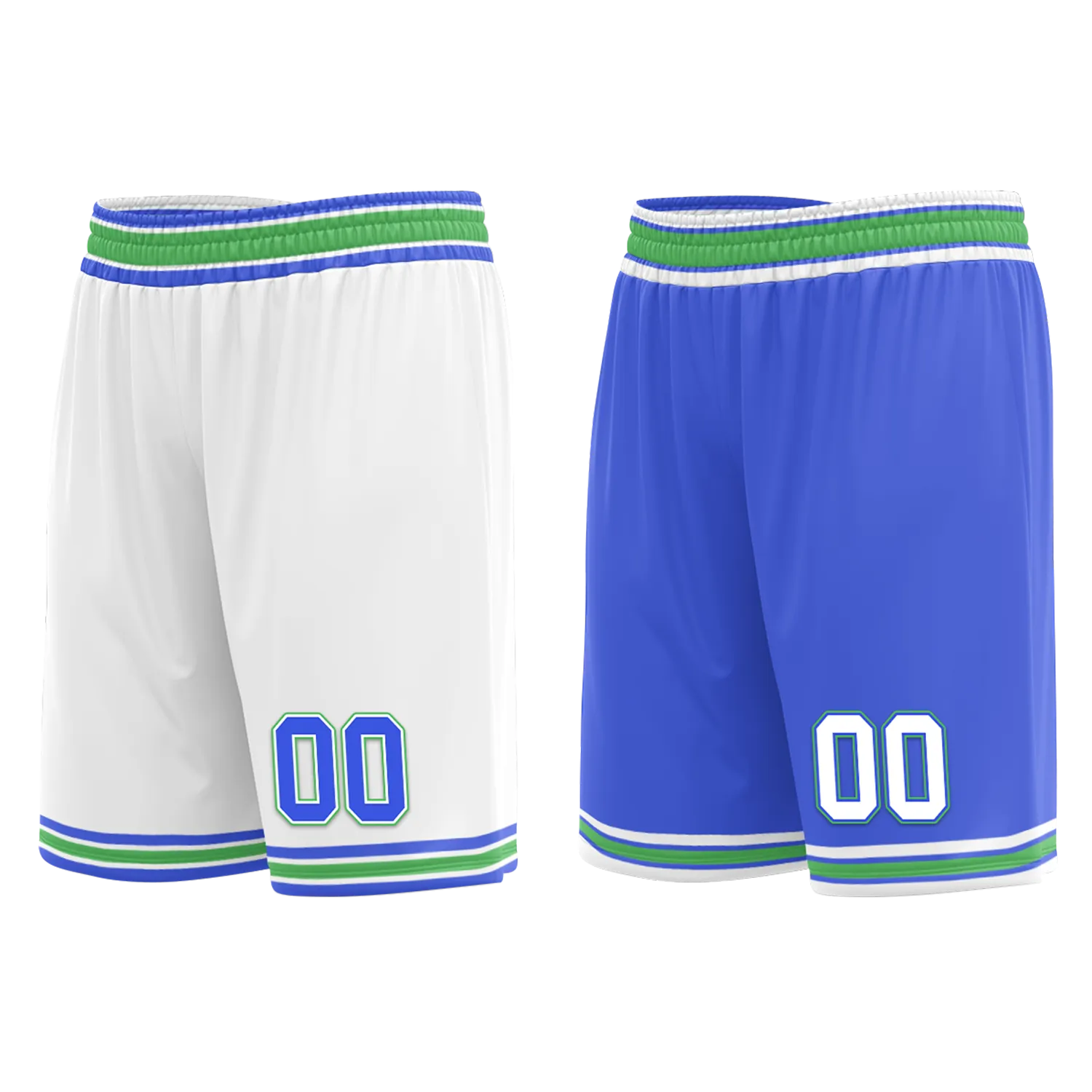 Corporate Gifts,Custom White Blue Classic Style Reversible Basketball Uniform Personalized BBJR-D017045