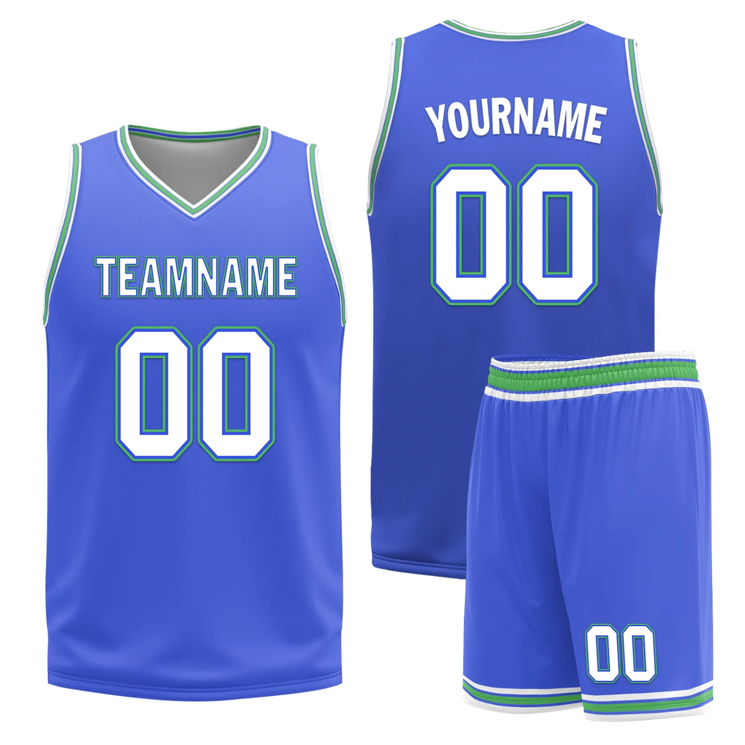 Corporate Gifts,Custom White Blue Classic Style Reversible Basketball Uniform Personalized BBJR-D017045
