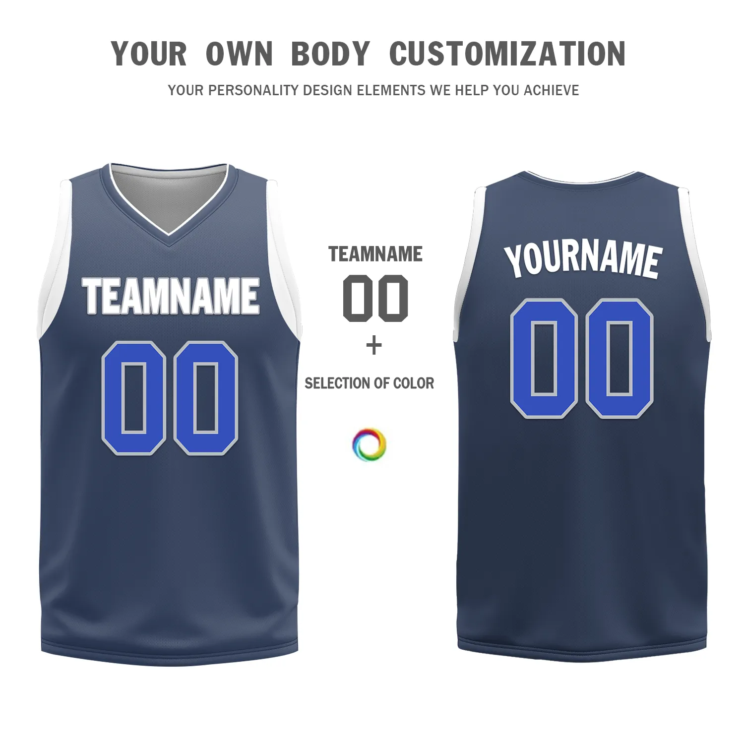 Corporate Gifts,Custom White Blue Classic Style Reversible Basketball Uniform Personalized BBJR-D017054