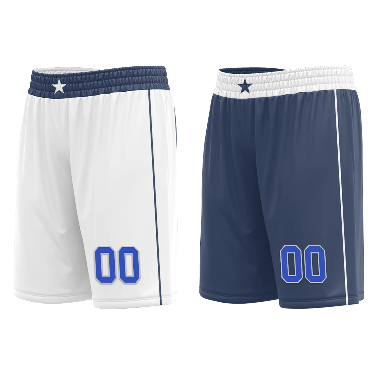 Corporate Gifts,Custom White Blue Classic Style Reversible Basketball Uniform Personalized BBJR-D017054