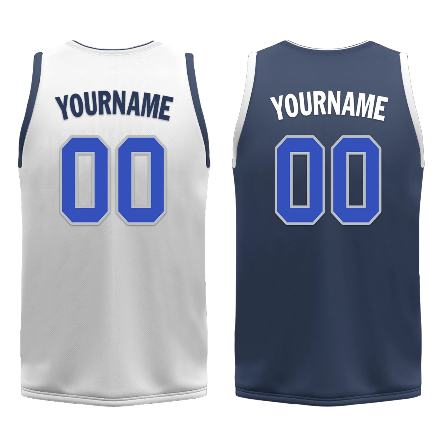 Corporate Gifts,Custom White Blue Classic Style Reversible Basketball Uniform Personalized BBJR-D017054