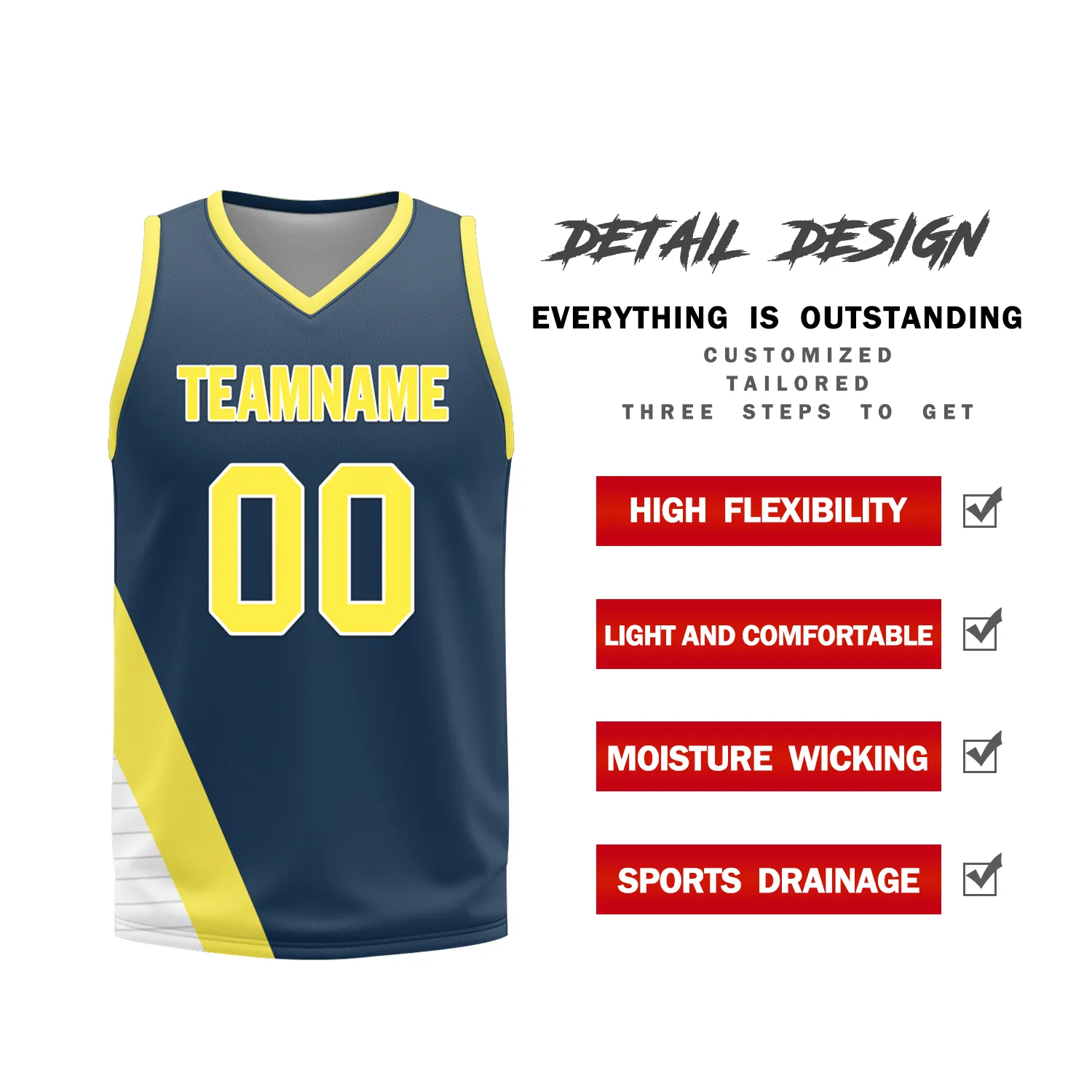 Corporate Gifts,Custom Yellow Blue Classic Style Reversible Basketball Uniform Personalized BBJR-D017060