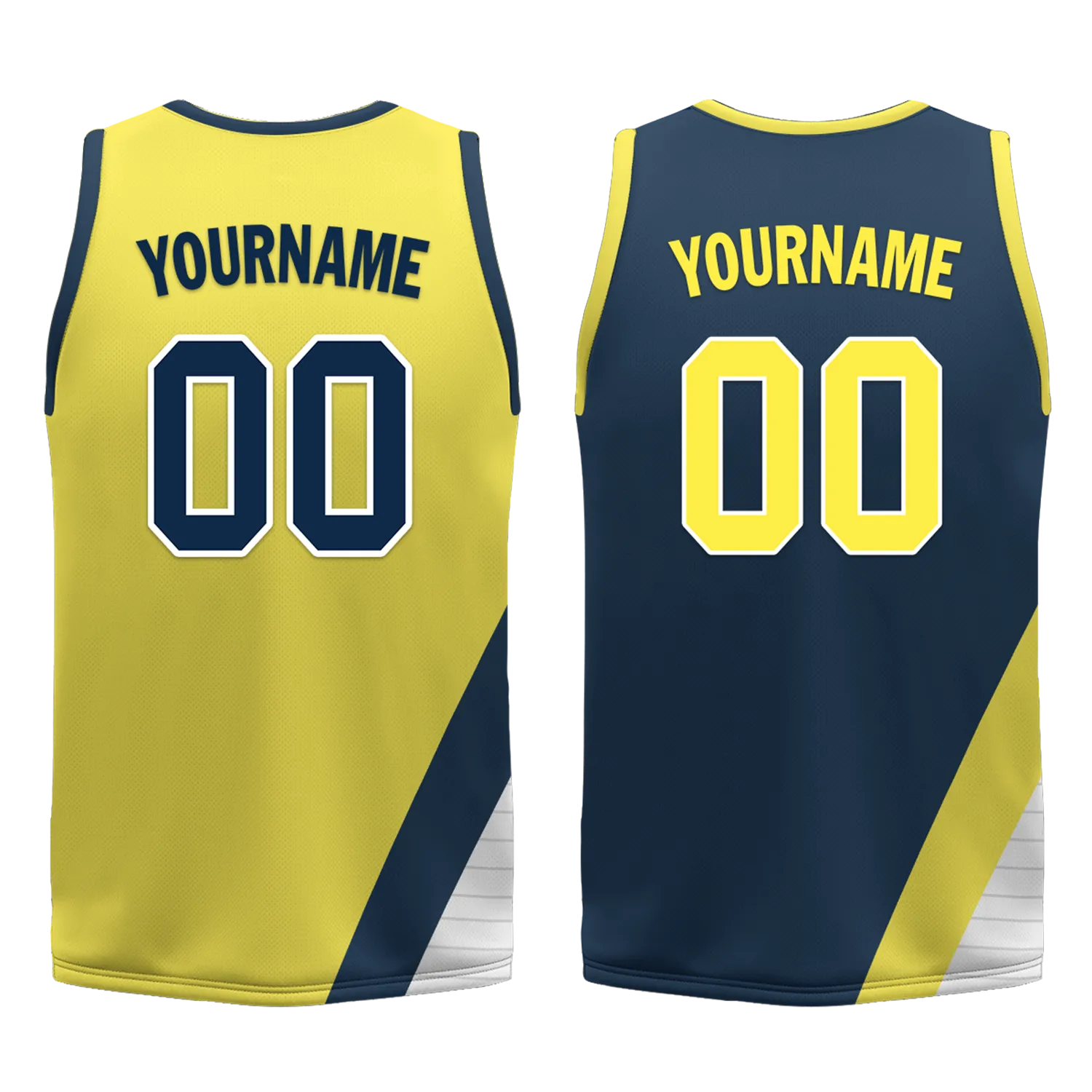Corporate Gifts,Custom Yellow Blue Classic Style Reversible Basketball Uniform Personalized BBJR-D017060