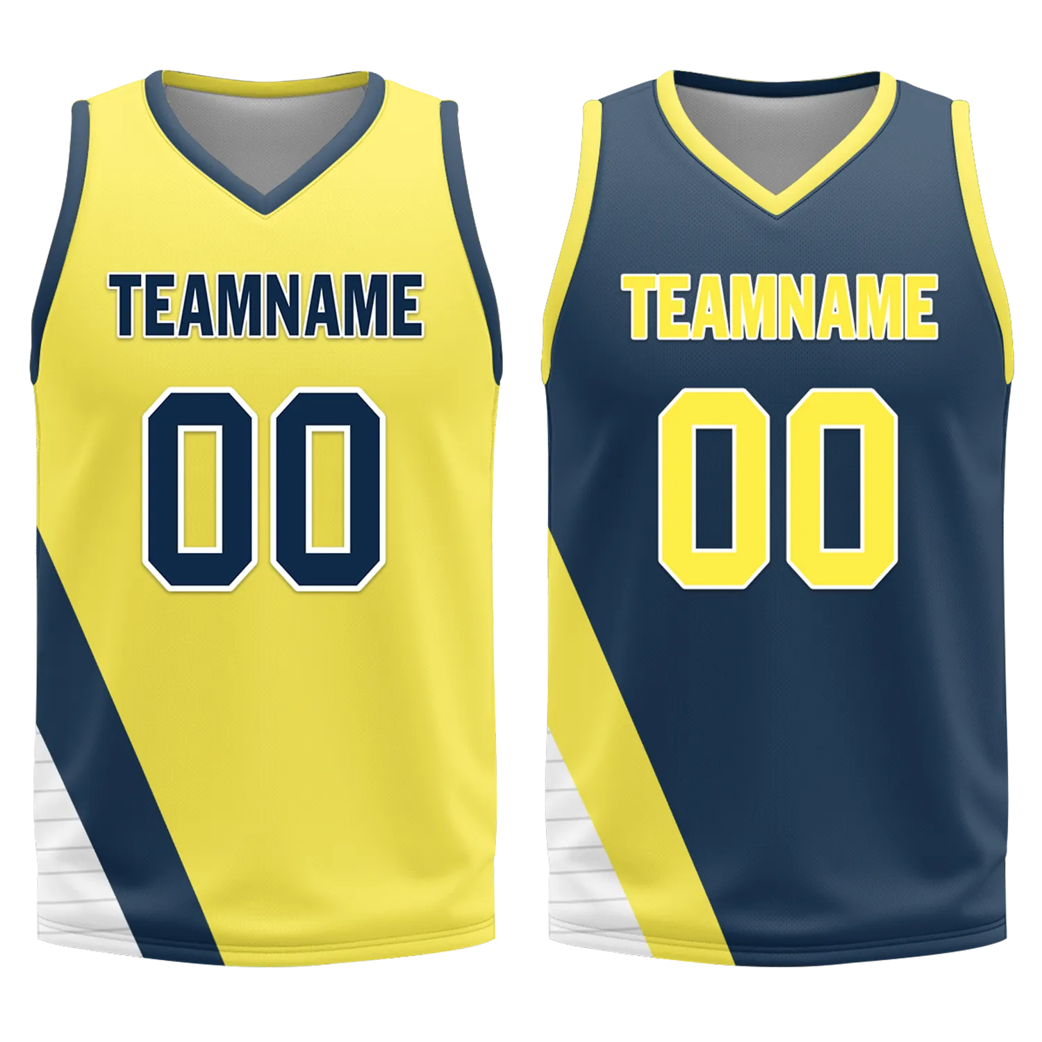 Corporate Gifts,Custom Yellow Blue Classic Style Reversible Basketball Uniform Personalized BBJR-D017060