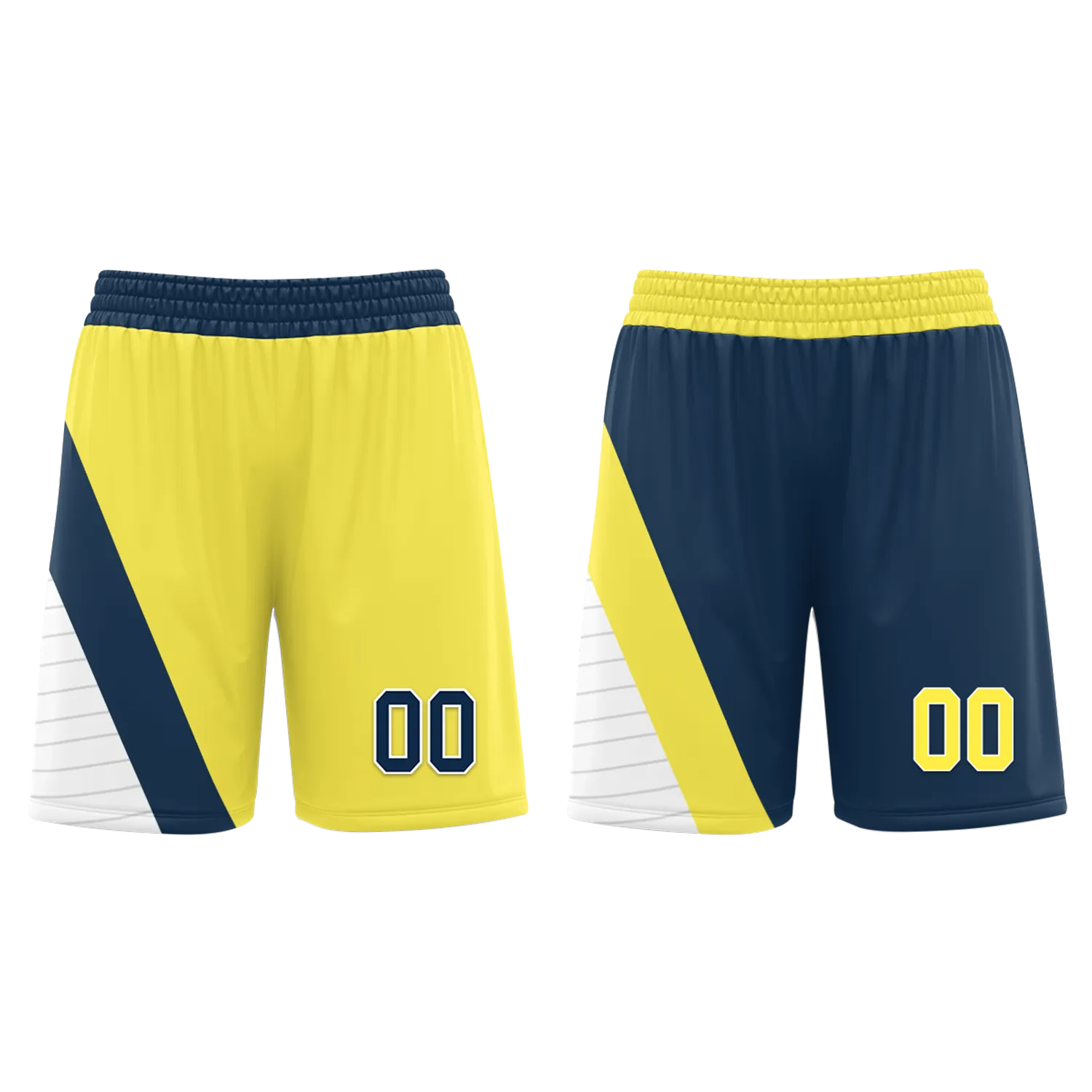 Corporate Gifts,Custom Yellow Blue Classic Style Reversible Basketball Uniform Personalized BBJR-D017060