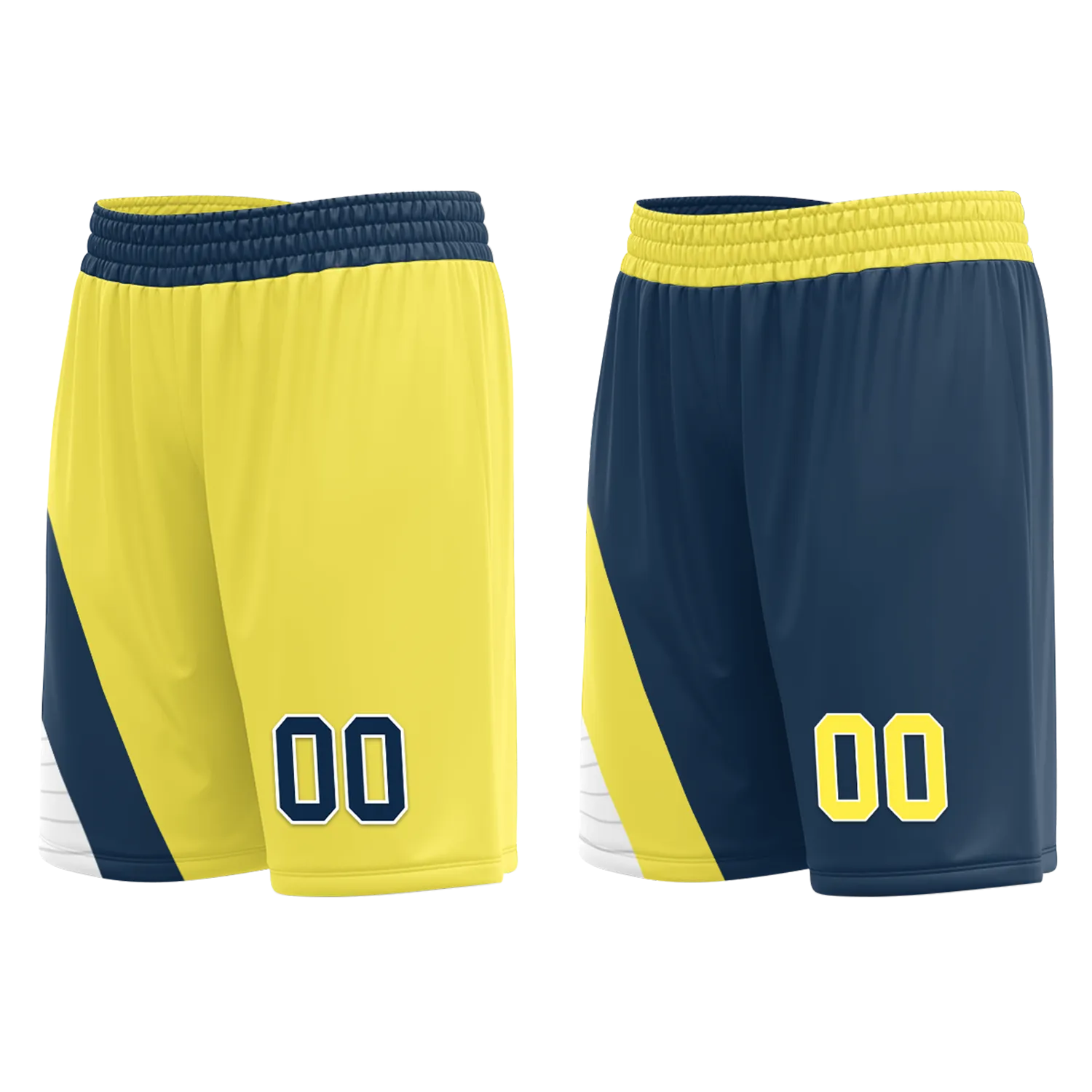 Corporate Gifts,Custom Yellow Blue Classic Style Reversible Basketball Uniform Personalized BBJR-D017060
