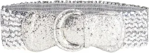 COTIM COYIN Womens Sequin Wide Buckle Stretchy Belt, Sparkly Glitter Vintage Elastic Belts for Dress Stretchy Waistband