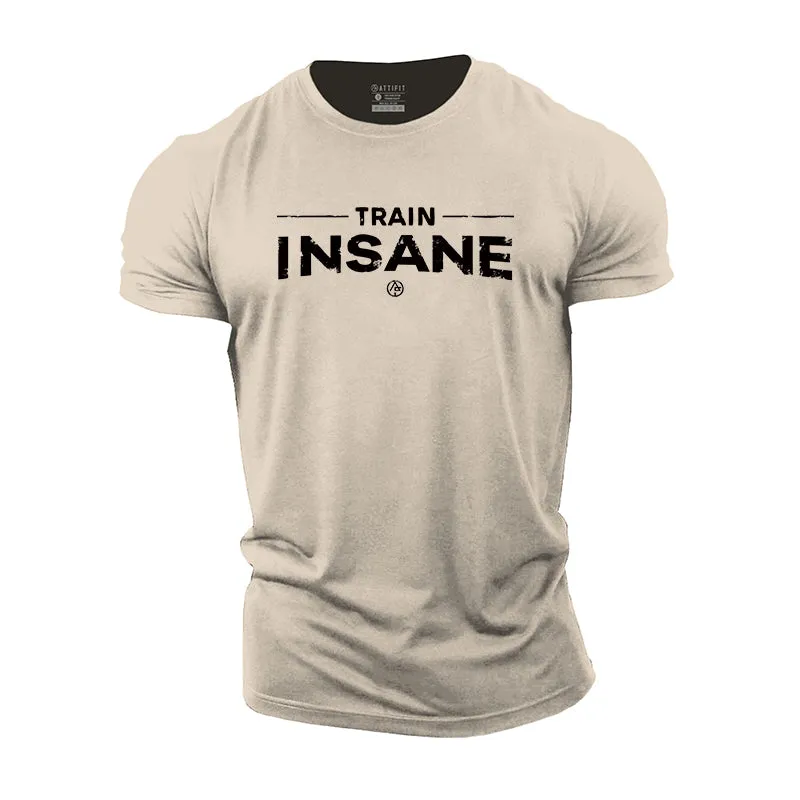 Cotton Train Insane Graphic Men's Fitness T-shirts
