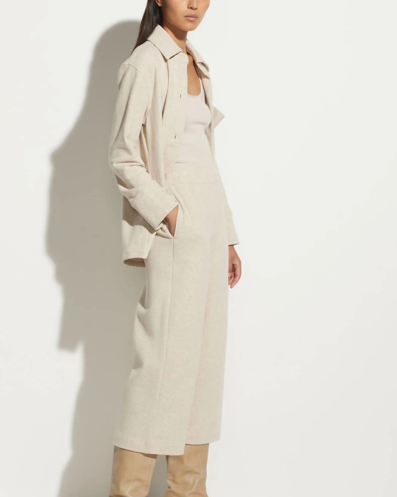 Cropped Sweatpants in White Sand | White Sand