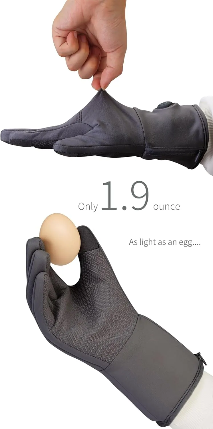 CUEHEAT Heated Glove Liners, Flexible Ultrathin, Touchscreen, 7.4V Rechargeable Battery Electric Heating Thin Gloves
