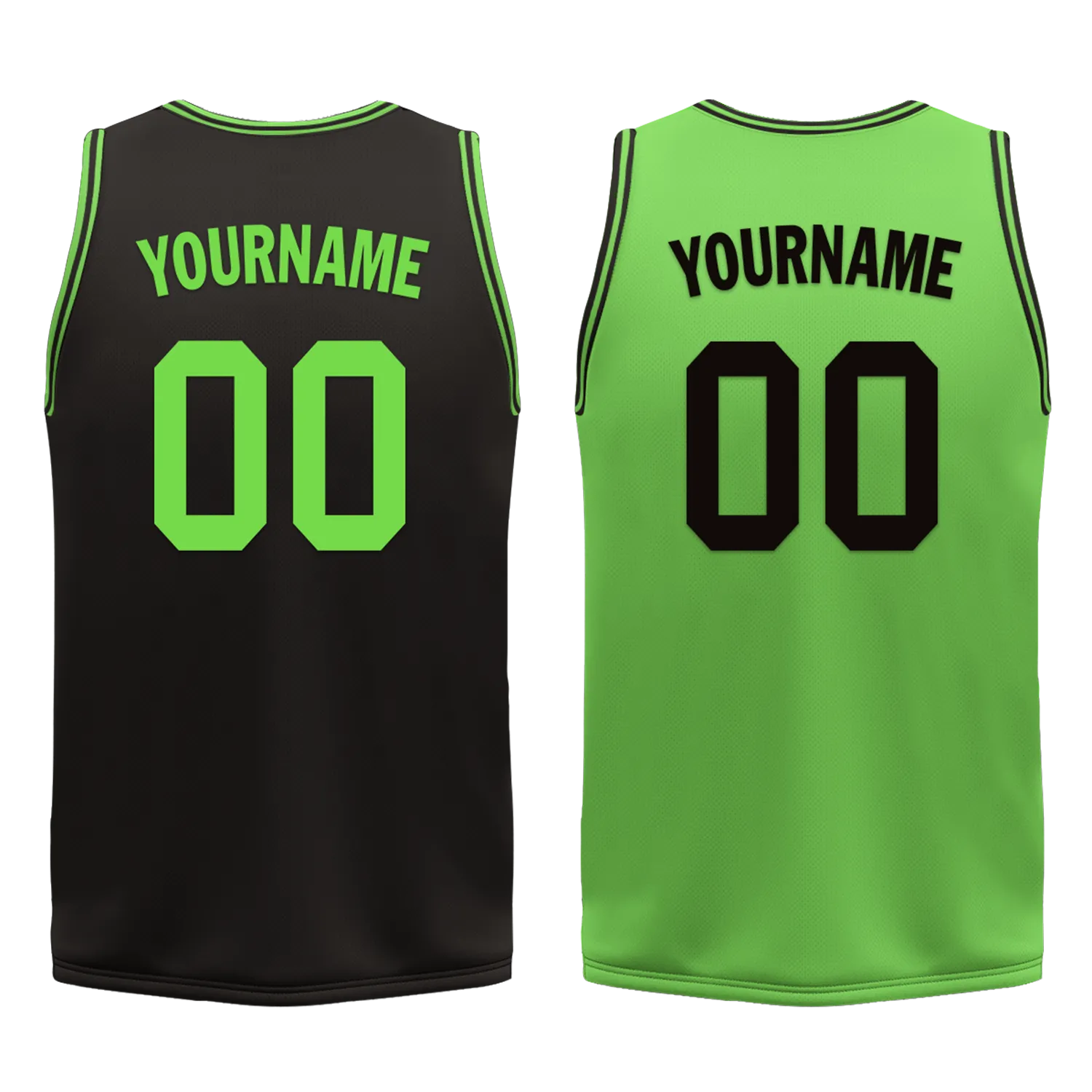 Custom Black Green Classic Style Reversible Basketball Uniform Personalized Ordinary BBJR-D017049