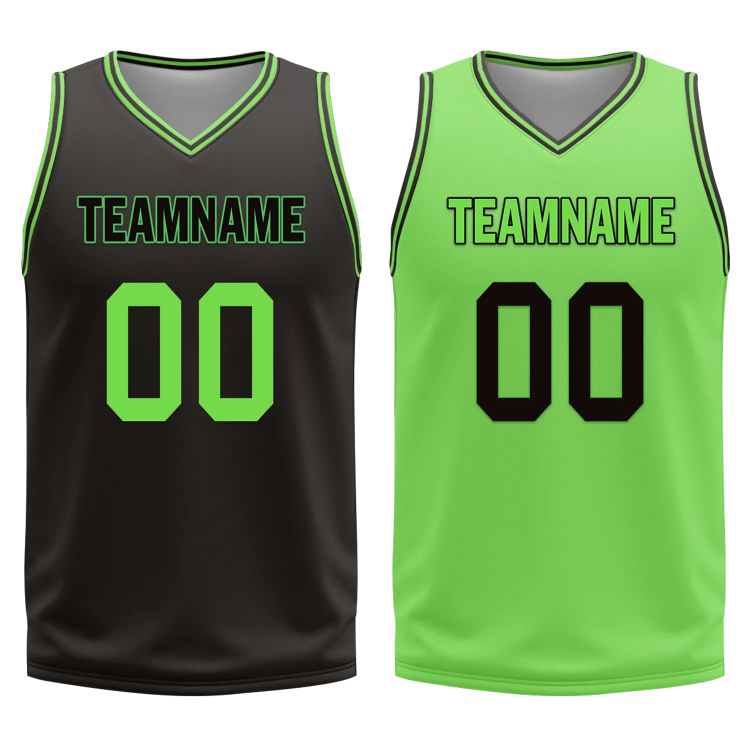Custom Black Green Classic Style Reversible Basketball Uniform Personalized Ordinary BBJR-D017049