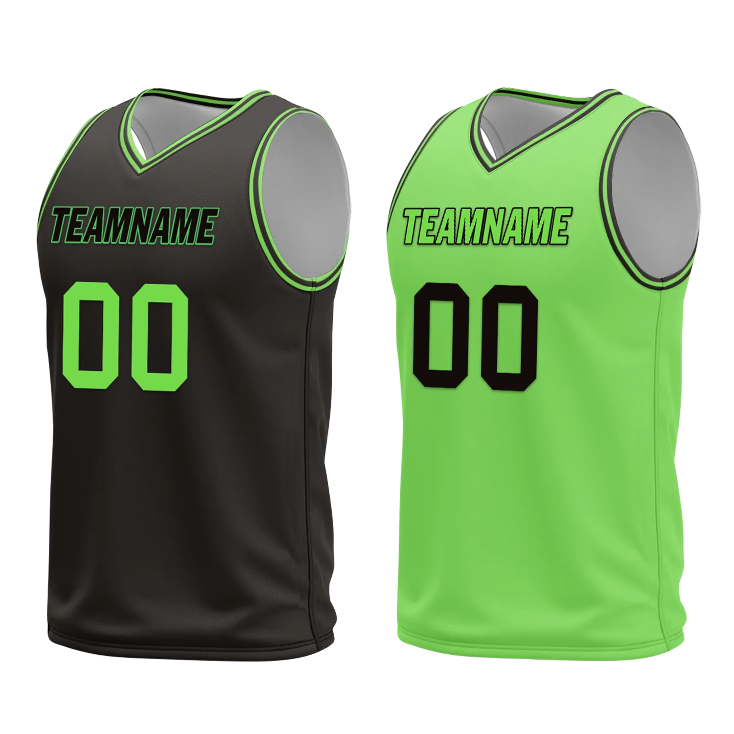 Custom Black Green Classic Style Reversible Basketball Uniform Personalized Ordinary BBJR-D017049