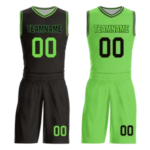 Custom Black Green Classic Style Reversible Basketball Uniform Personalized Ordinary BBJR-D017049