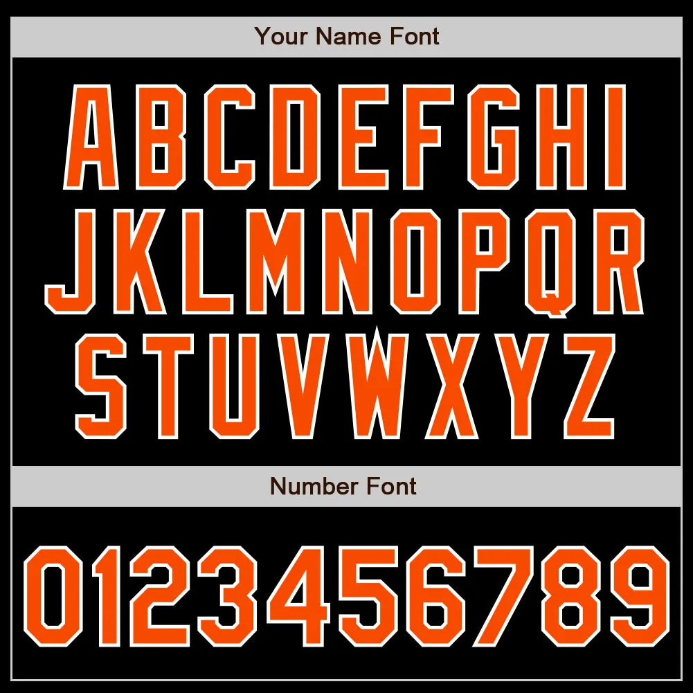 Custom Black Orange-Kelly Green Authentic Split Fashion Baseball Jersey
