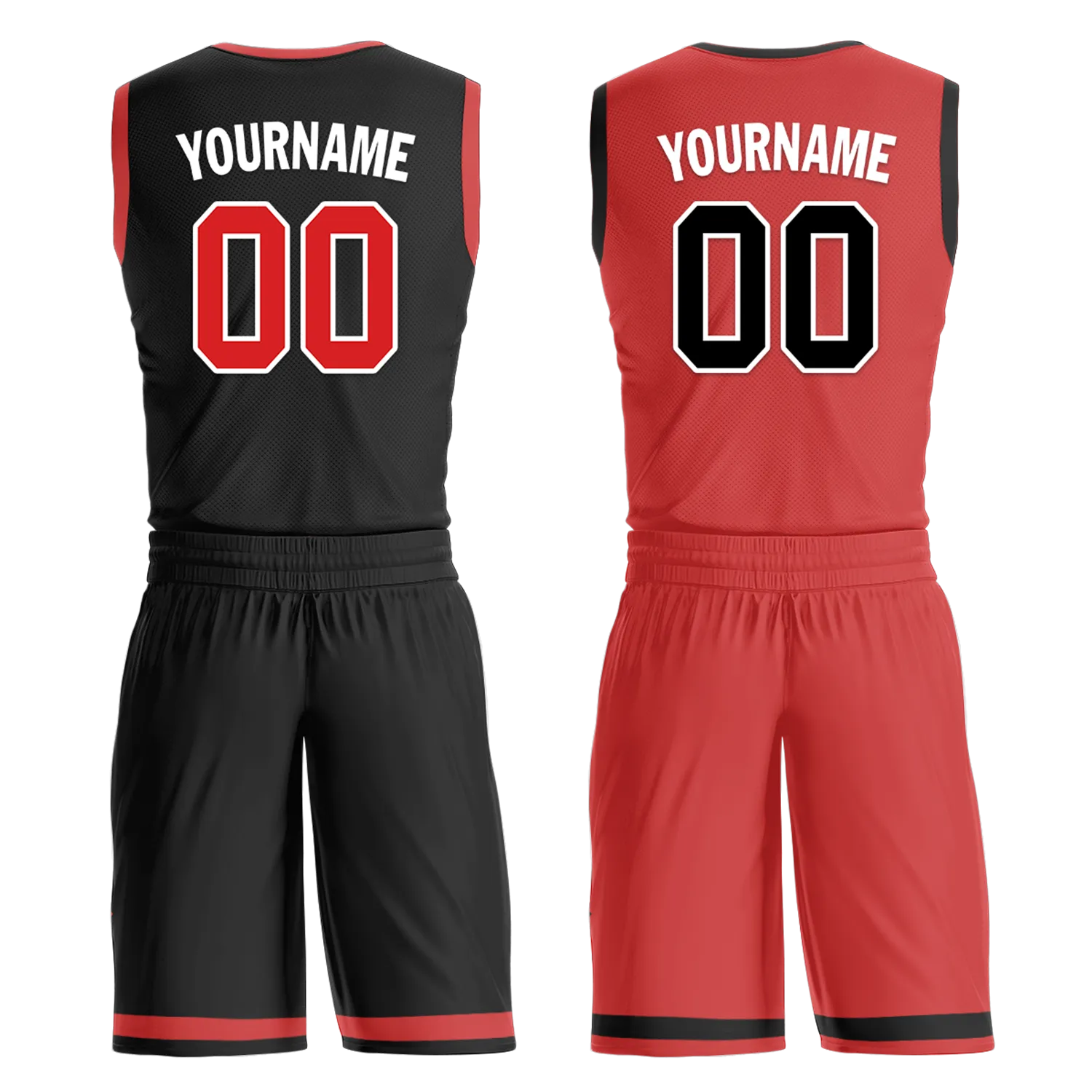 Custom Black White Classic Style Reversible Basketball Uniform Personalized BBJR-D017006