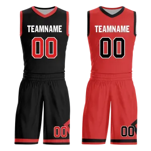 Custom Black White Classic Style Reversible Basketball Uniform Personalized BBJR-D017006