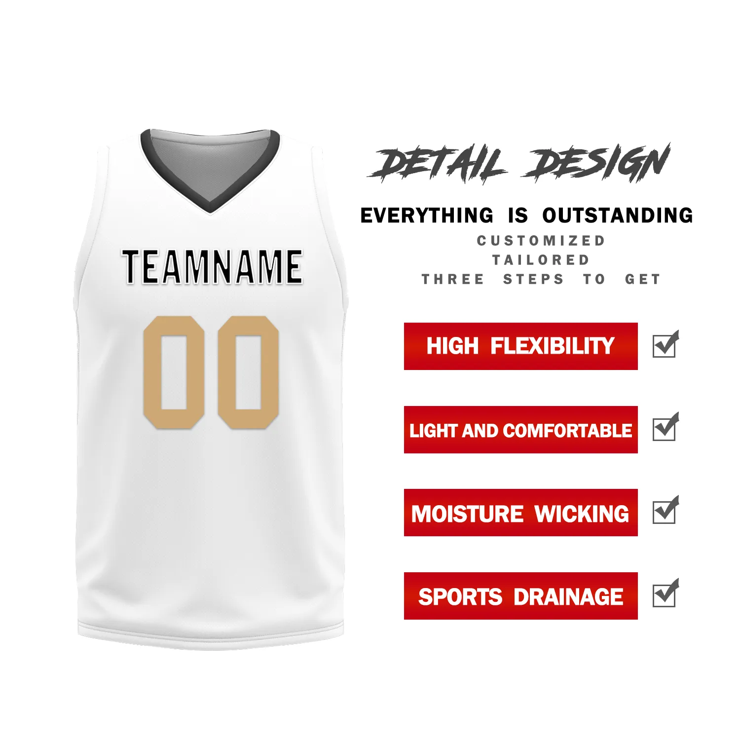 Custom Black White Classic Style Reversible Basketball Uniform Personalized COOLMAX BBJR-D017044
