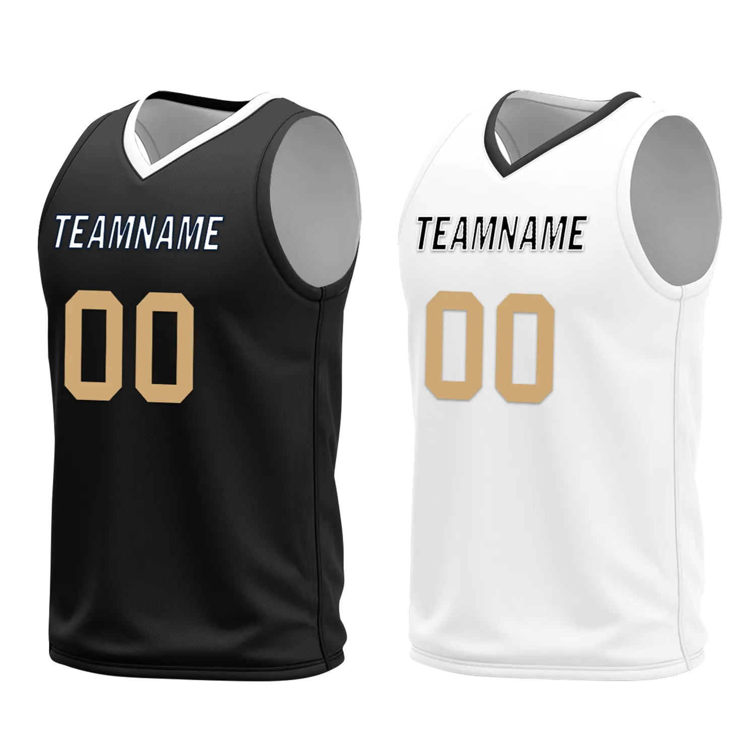 Custom Black White Classic Style Reversible Basketball Uniform Personalized COOLMAX BBJR-D017044