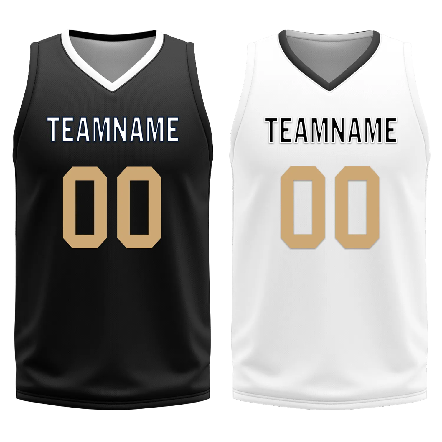 Custom Black White Classic Style Reversible Basketball Uniform Personalized COOLMAX BBJR-D017044