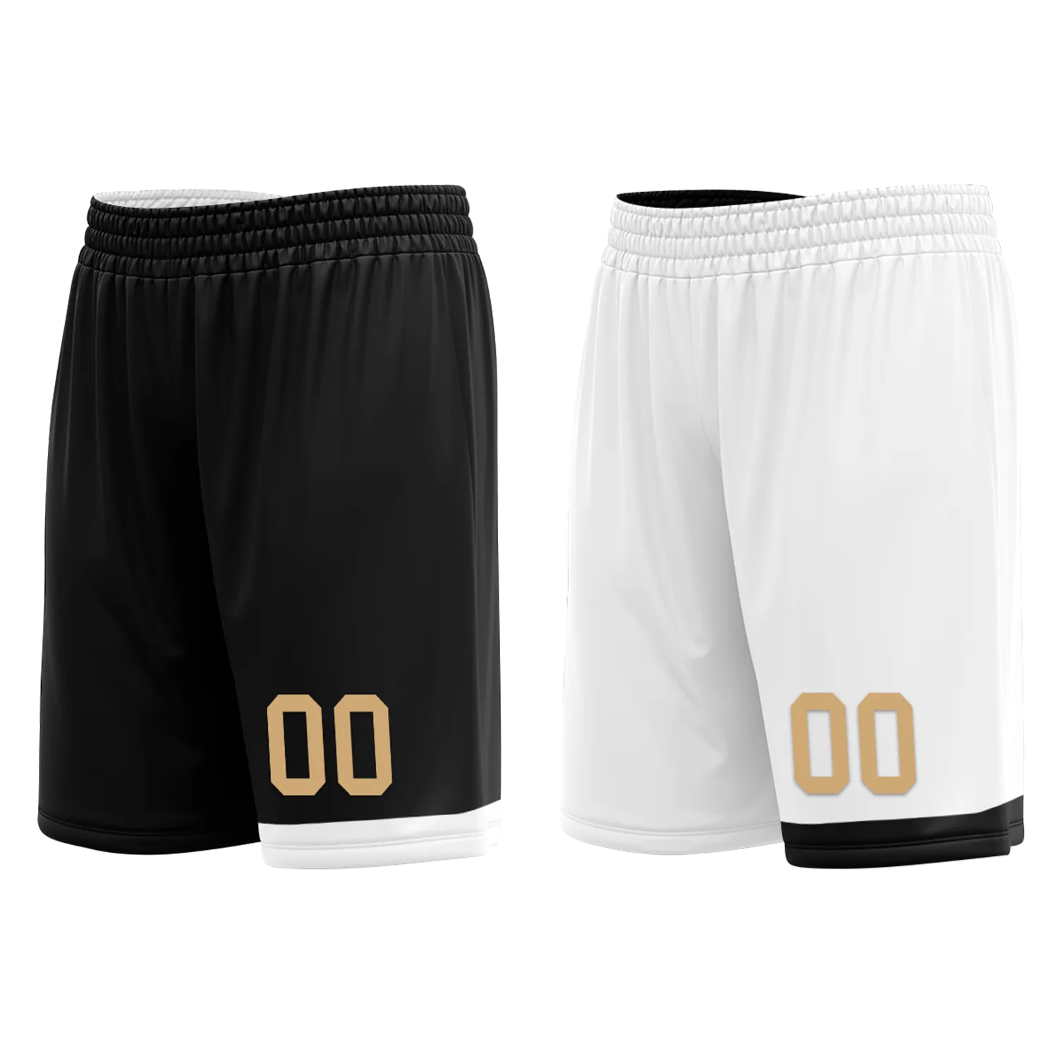 Custom Black White Classic Style Reversible Basketball Uniform Personalized COOLMAX BBJR-D017044