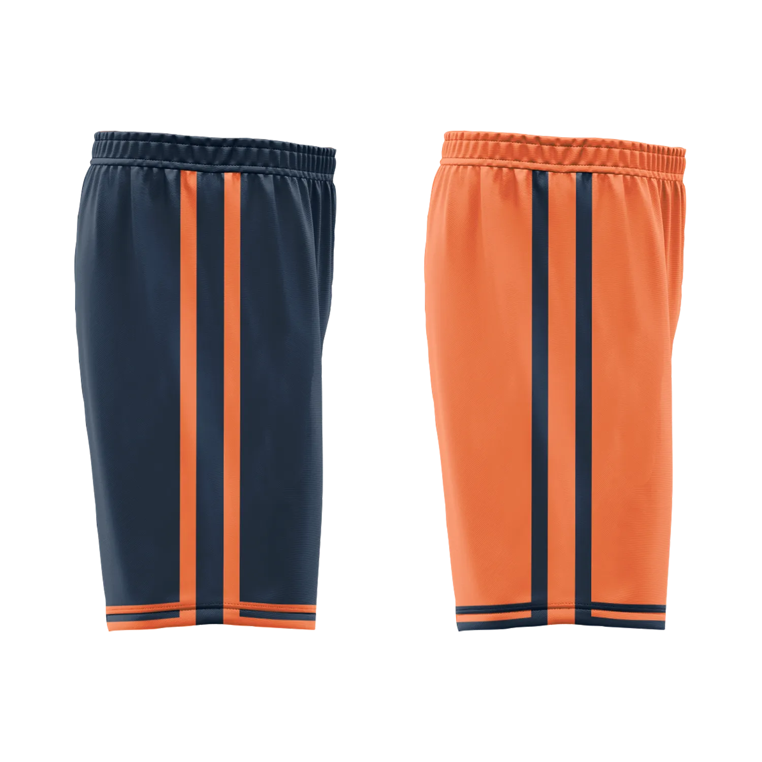 Custom Blue Orange Classic Style Reversible Basketball Uniform Personalized COOLMAX BBJR-D017015