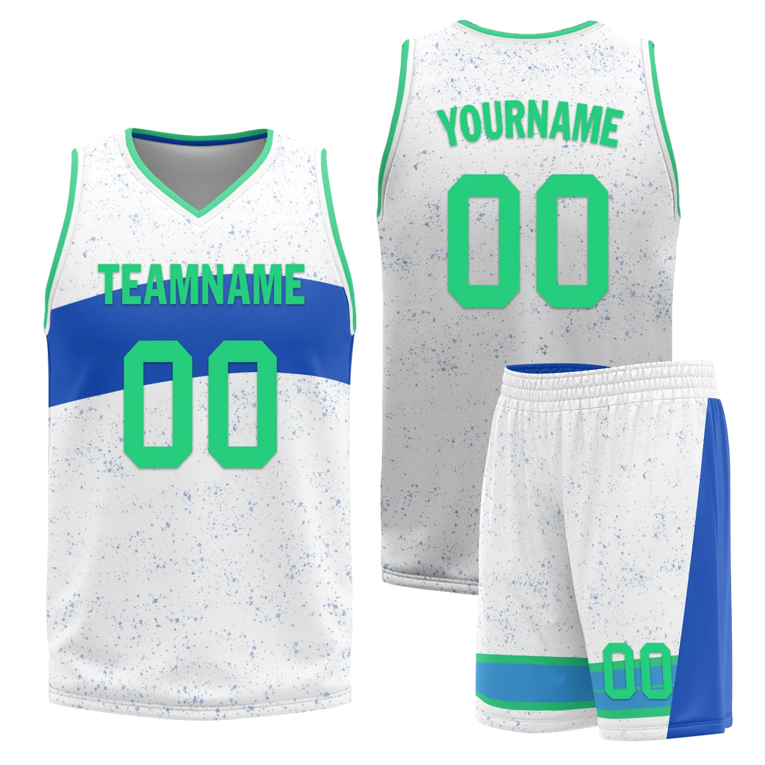 Custom Blue White Classic Style Reversible Basketball Uniform Personalized BBJR-D017009