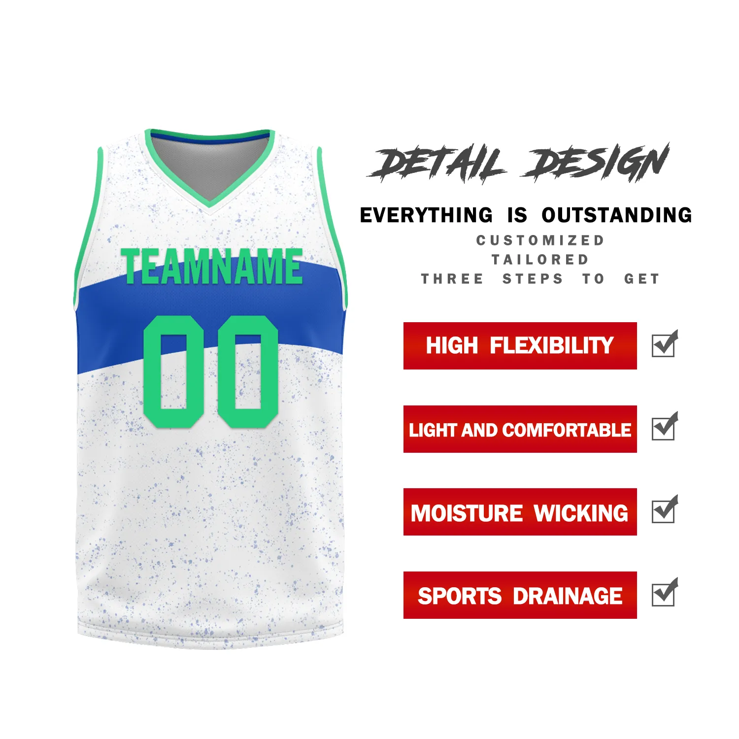 Custom Blue White Classic Style Reversible Basketball Uniform Personalized BBJR-D017009