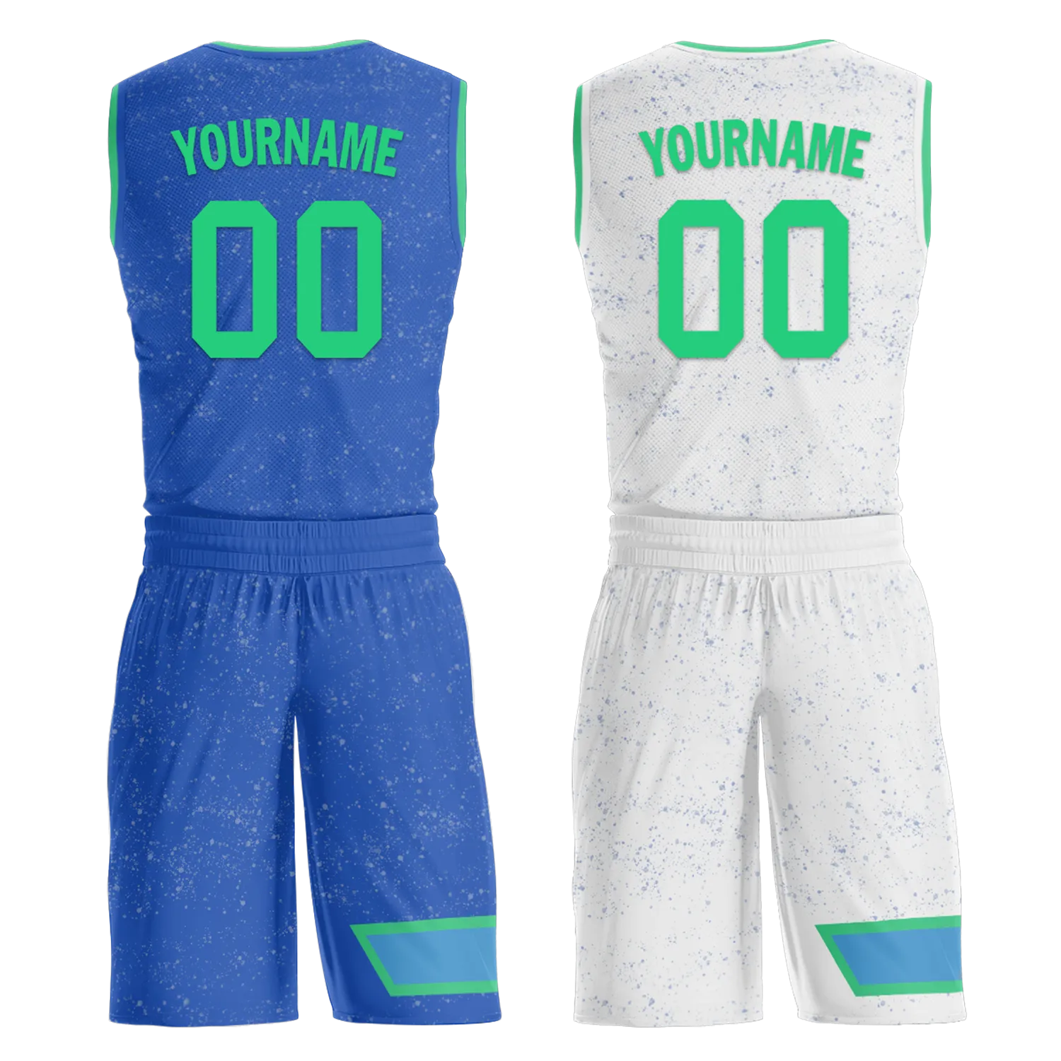 Custom Blue White Classic Style Reversible Basketball Uniform Personalized BBJR-D017009