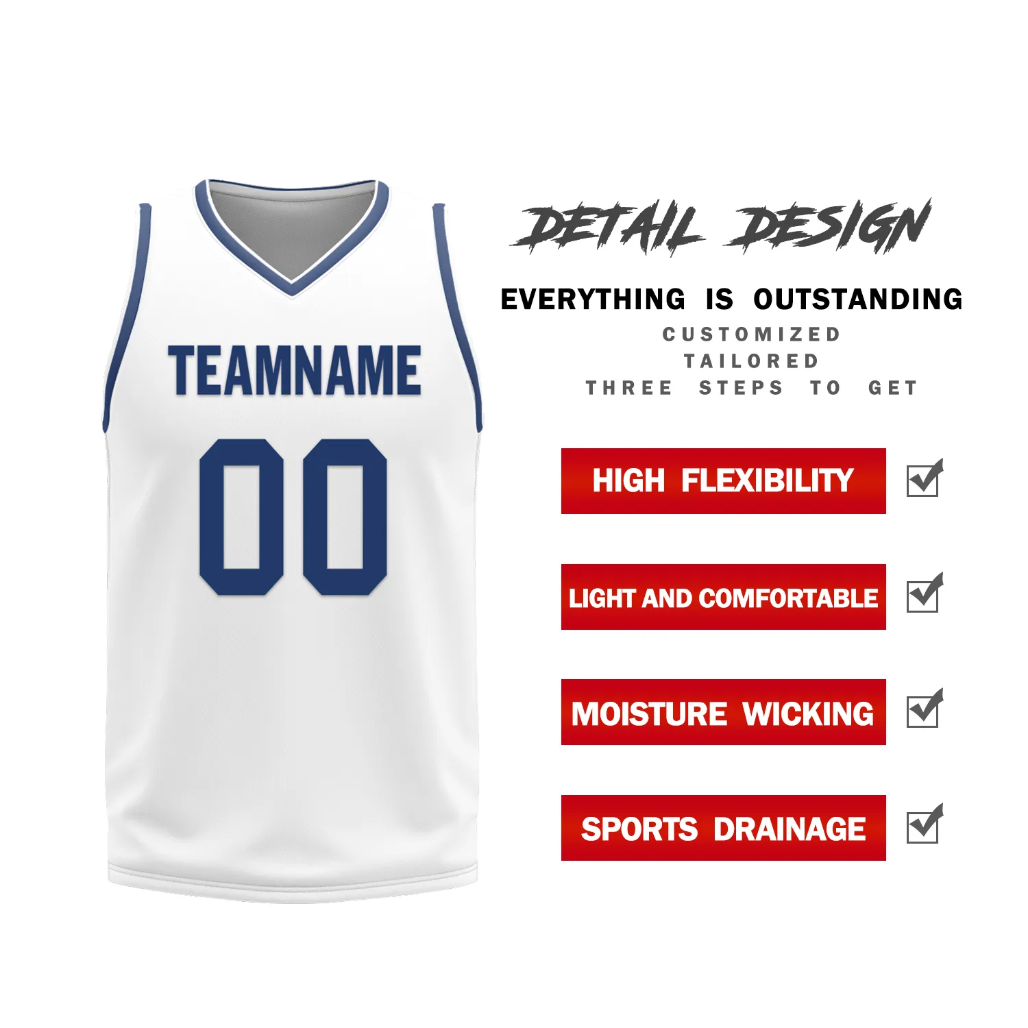 Custom Blue White Classic Style Reversible Basketball Uniform Personalized BBJR-D017053