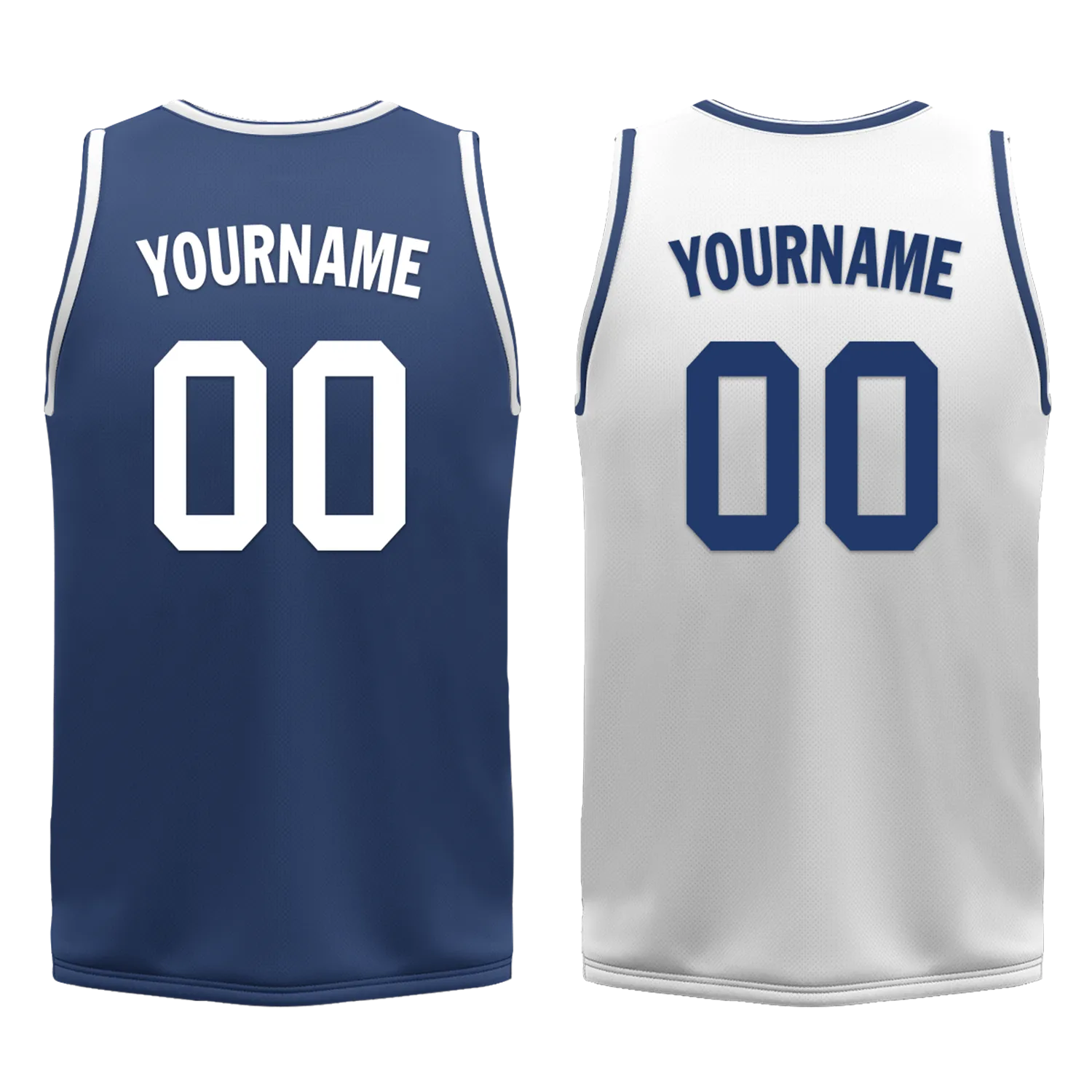 Custom Blue White Classic Style Reversible Basketball Uniform Personalized BBJR-D017053