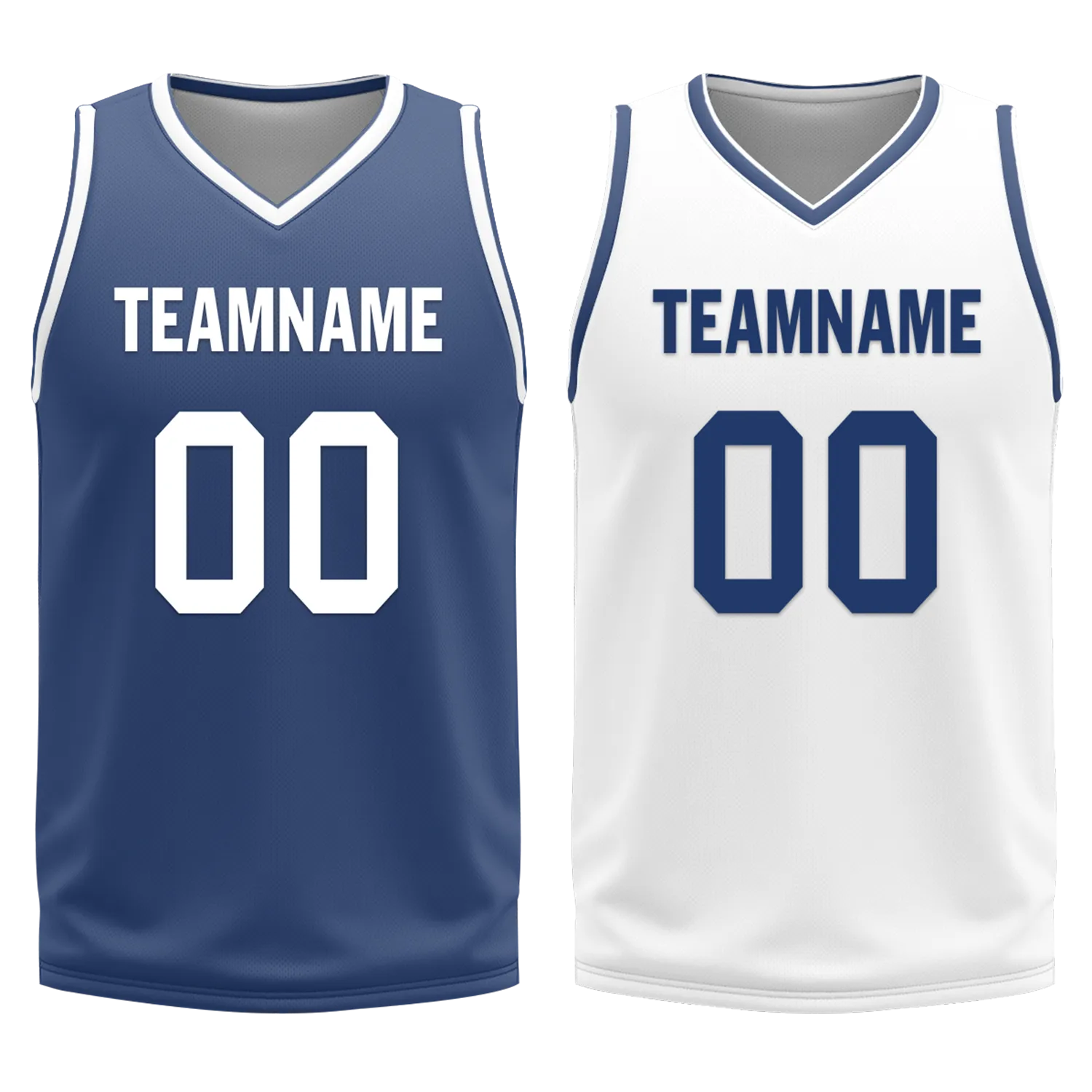 Custom Blue White Classic Style Reversible Basketball Uniform Personalized BBJR-D017053