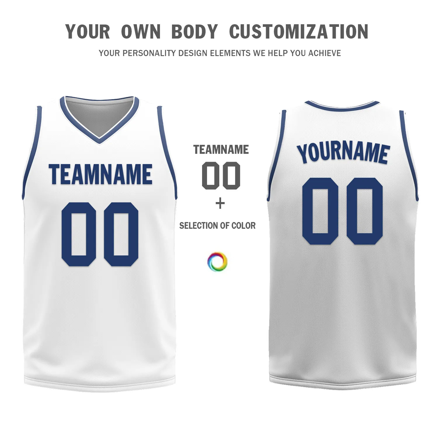 Custom Blue White Classic Style Reversible Basketball Uniform Personalized BBJR-D017053