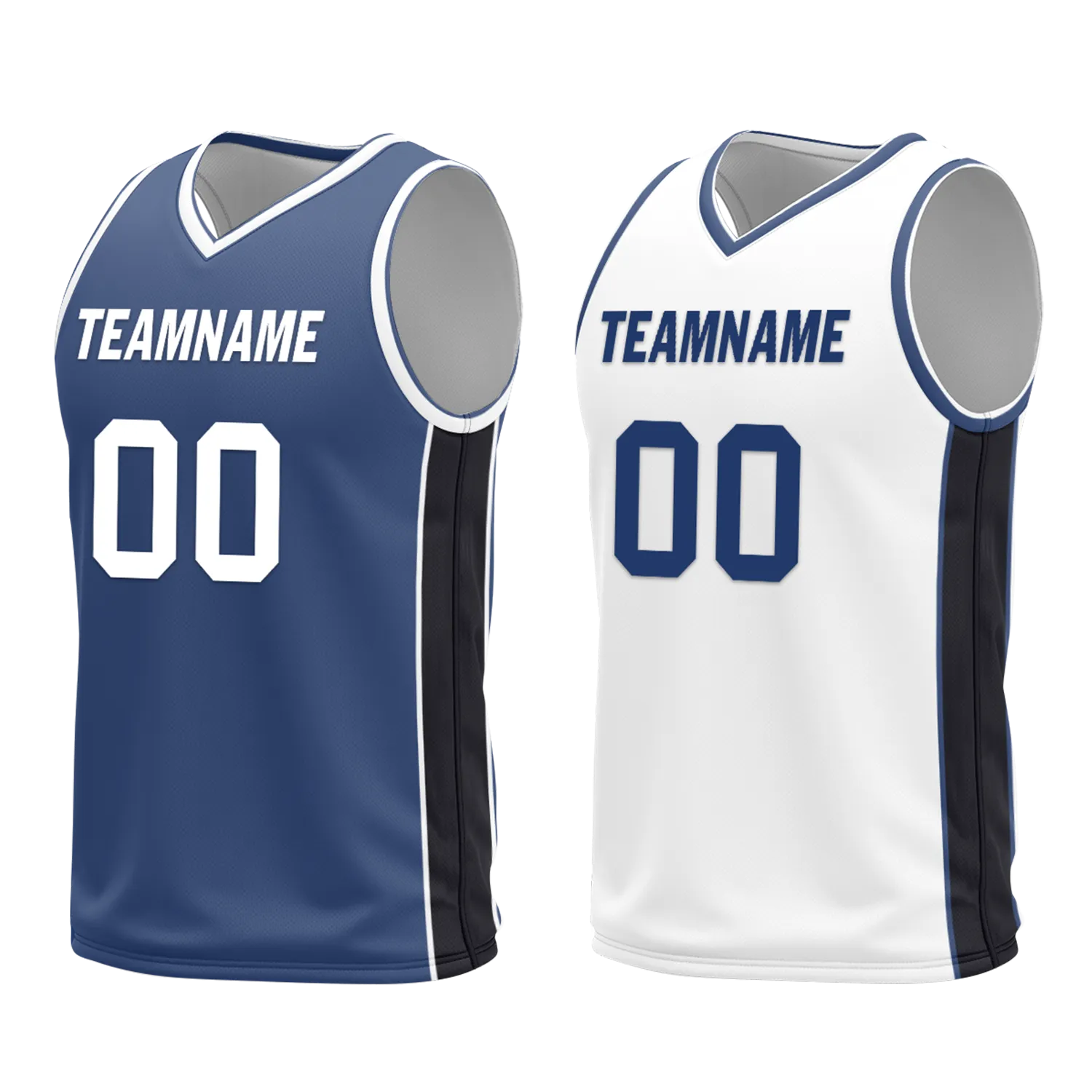 Custom Blue White Classic Style Reversible Basketball Uniform Personalized BBJR-D017053