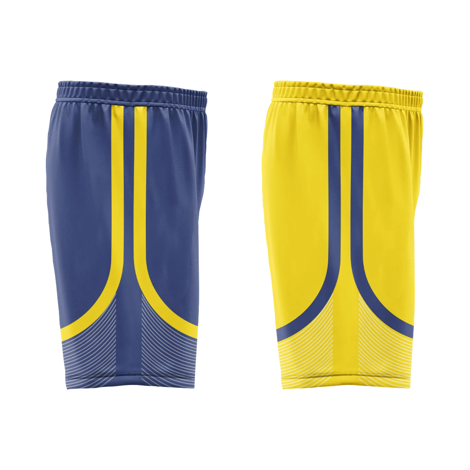 Custom Blue Yellow Classic Style Reversible Basketball Uniform Personalized BBJR-D017003