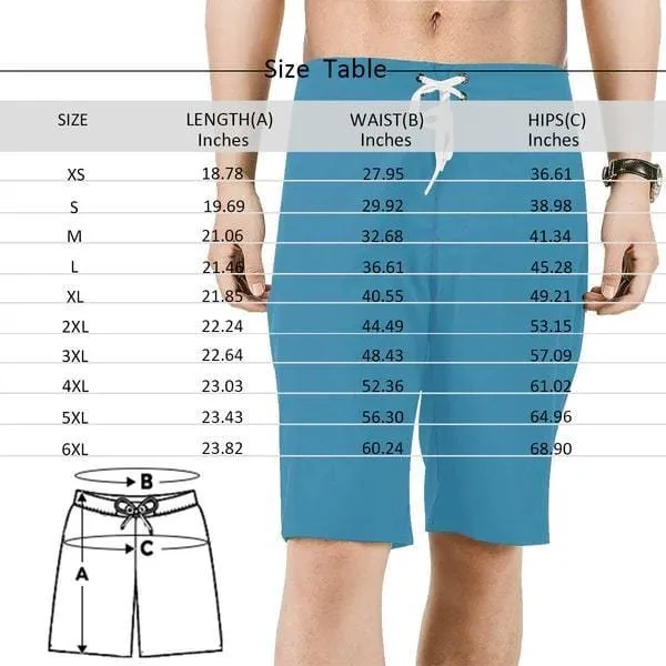 Custom Face Beautiful Flower Personalized Photo Men's Beach Shorts Drawstring Shorts