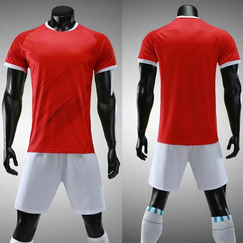 Custom Football Training Uniforms set Adult Soccer Jerseys suits Breathable shirts Short Slim Jerseys