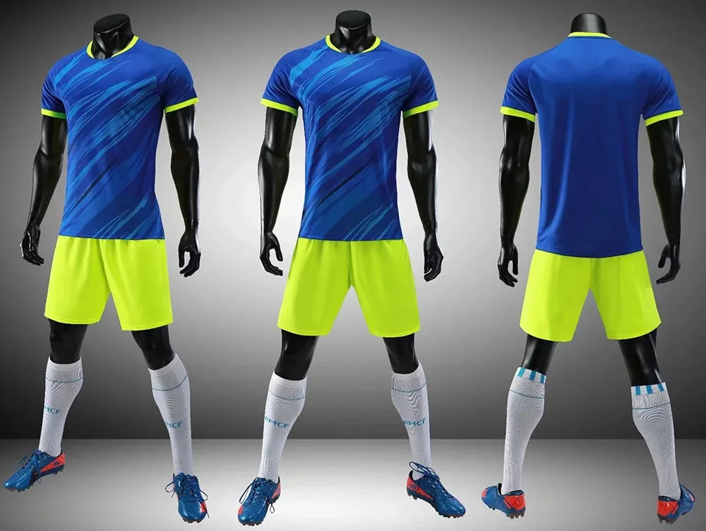Custom Football Training Uniforms set Adult Soccer Jerseys suits Breathable shirts Short Slim Jerseys