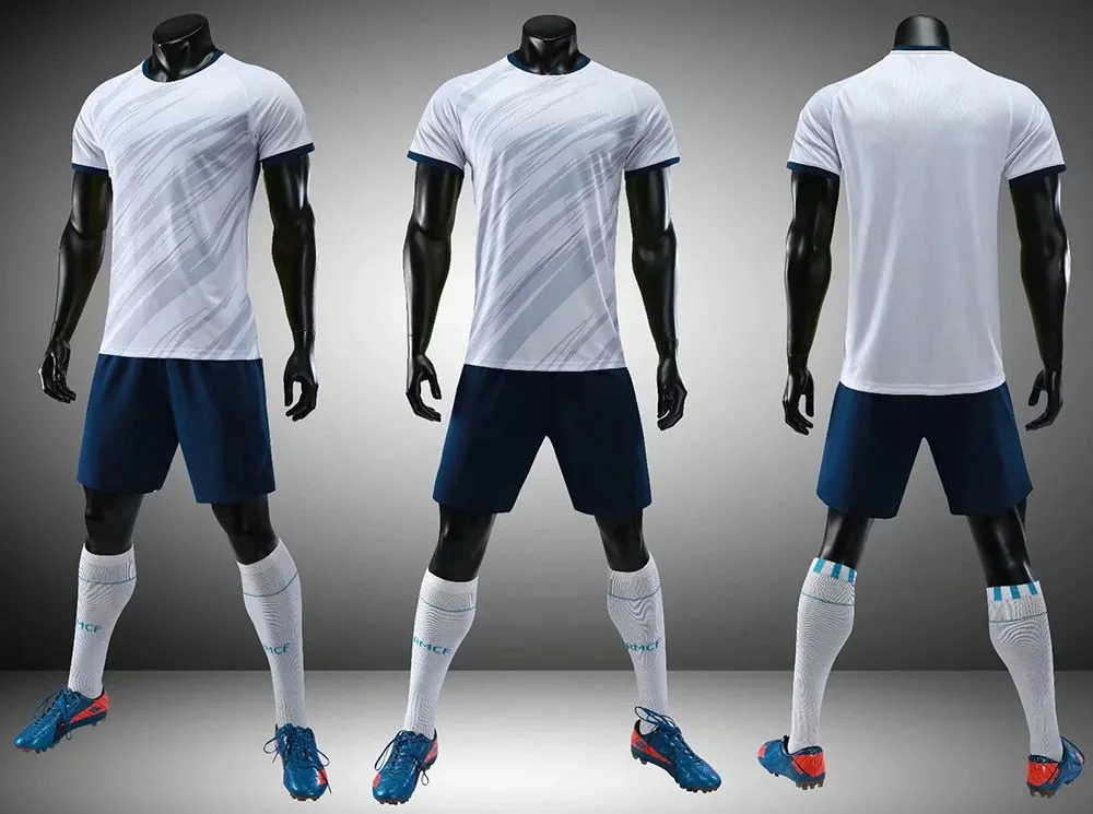 Custom Football Training Uniforms set Adult Soccer Jerseys suits Breathable shirts Short Slim Jerseys