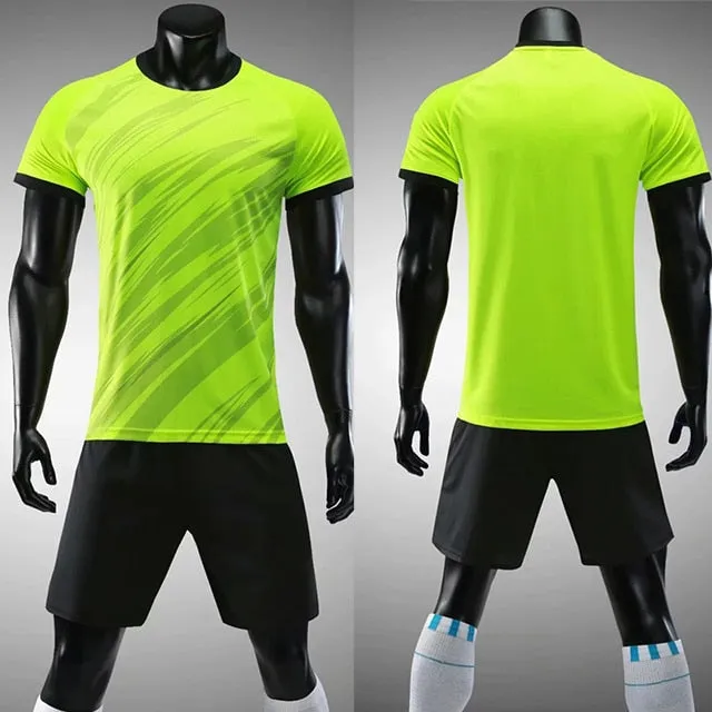 Custom Football Training Uniforms set Adult Soccer Jerseys suits Breathable shirts Short Slim Jerseys