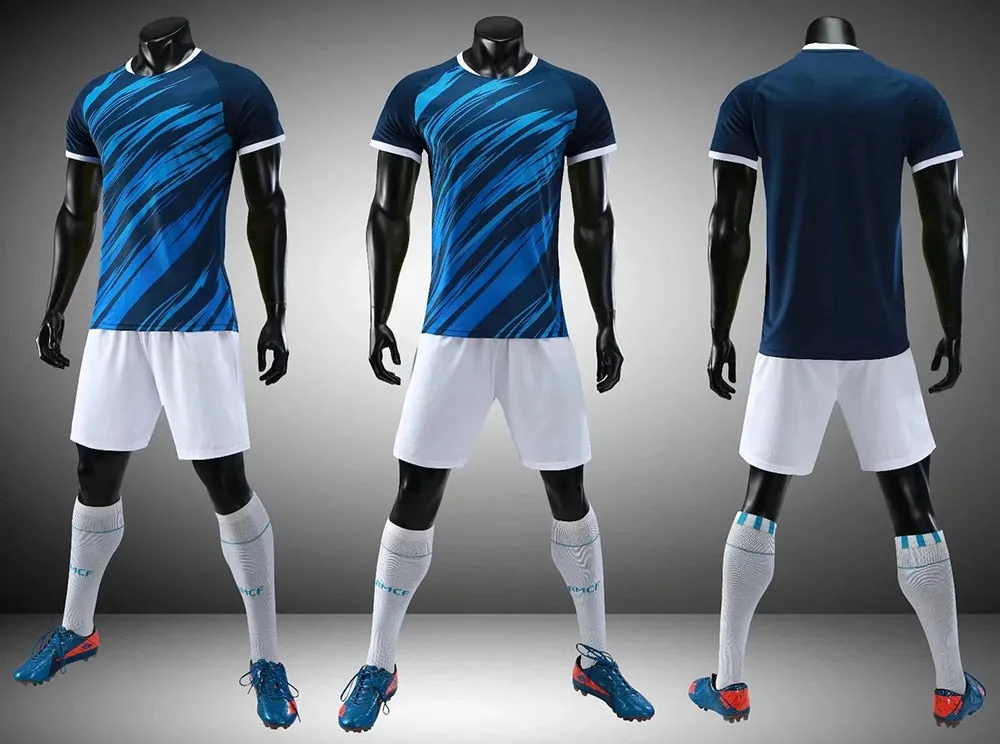 Custom Football Training Uniforms set Adult Soccer Jerseys suits Breathable shirts Short Slim Jerseys