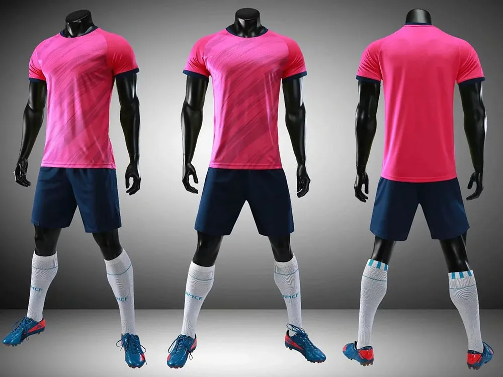 Custom Football Training Uniforms set Adult Soccer Jerseys suits Breathable shirts Short Slim Jerseys