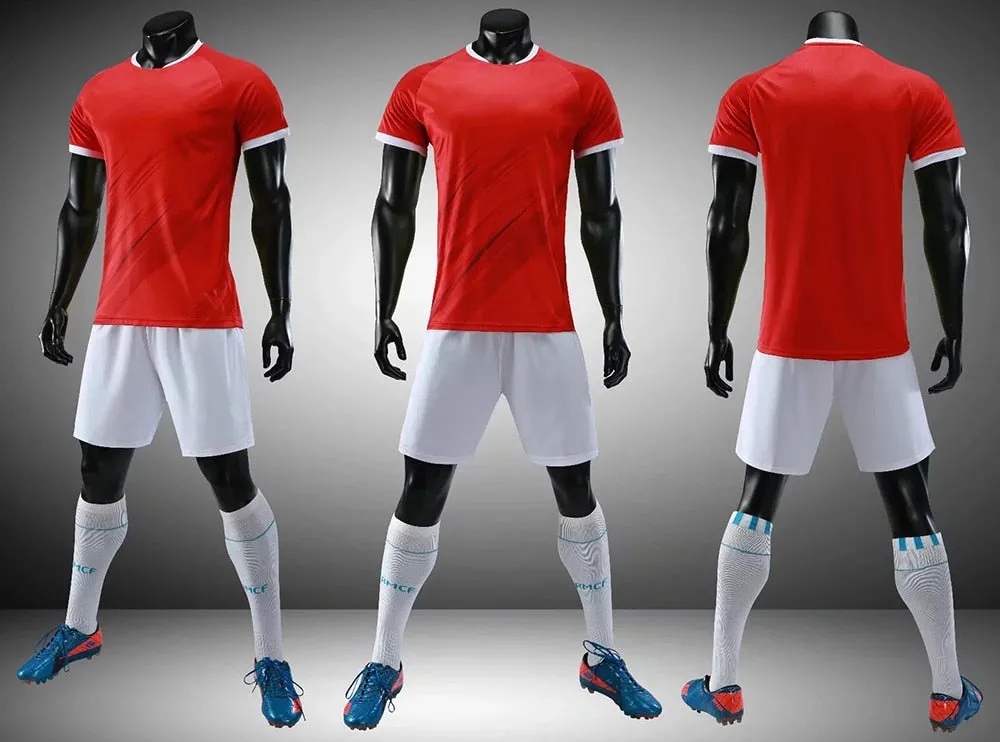 Custom Football Training Uniforms set Adult Soccer Jerseys suits Breathable shirts Short Slim Jerseys